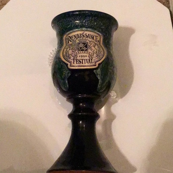 RENAISSANCE Festival ARIZONA COLLECTABLE CHALICE GOBLET Pottery 1994 Drinking. - Picture 7 of 8